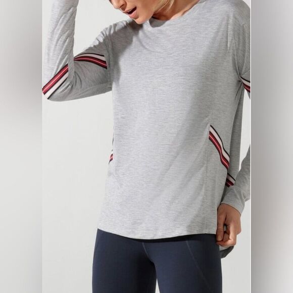 Lorna Jane Athleisure Striped Long Sleeve Top Lightweight Yoga Pilates Size XS - Picture 2 of 8